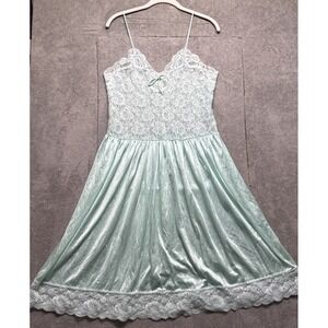 Vintage Deena Green‎ Lace Slip Dress Women's Medium 90s Lingerie